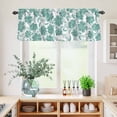 thumbnail image 5 of 3 Piece Kitchen Curtains and Valances Set Turquoise Paisley Floral Cafe Curtains 24 Inch Length Boho Vintage Ethnic Flowers Valance & Tier Curtain for Living Room Bedroom Window 54"x18"+27"x24"*2, 5 of 6