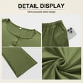 thumbnail image 6 of Qylux Women's Pajama Long Sleeve Adjustable Long Pants Sleepwear Set Soft Two Piece Matching Set with Pockets,Army Green,M, 6 of 7