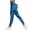 Blue, variant on Womens Solid Color Seamless Hip Lifting Yoga Outfit Tight Fitting High Waist Pants Fitness Sports Style Side Pockets Elastic Waist Stretch Breathable Fabric Workout Athletic Bottoms