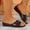 Black, variant on Women's Croc Embossed Mules Open Toe Wedge Heel Non-Slip Comfortable Slide Sandals Summer Plus Size Brown 9