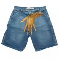 thumbnail image 3 of Pantalones cortos vaqueros con estampado de patrón de tendencia hip-hop Y2K, pantalones informales para parejas de calle alta para hombres, 3 of 5