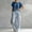 A1-Navy, variant on Textilo Women's Sets 2 Piece Outfits Cotton Linen Striped Shirts and Pants Short Sleeve Wide Leg Outfits Cozy Loose-Fit Summer Travel Casual Outfits Tracksuit,Blue S