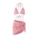 thumbnail image 2 of Conjunto de bikini para mujer con cadena, cuello halter, cordón ajustable, elegante braguita con cierre cruzado para clubes, actividades acuátic, 2 of 9