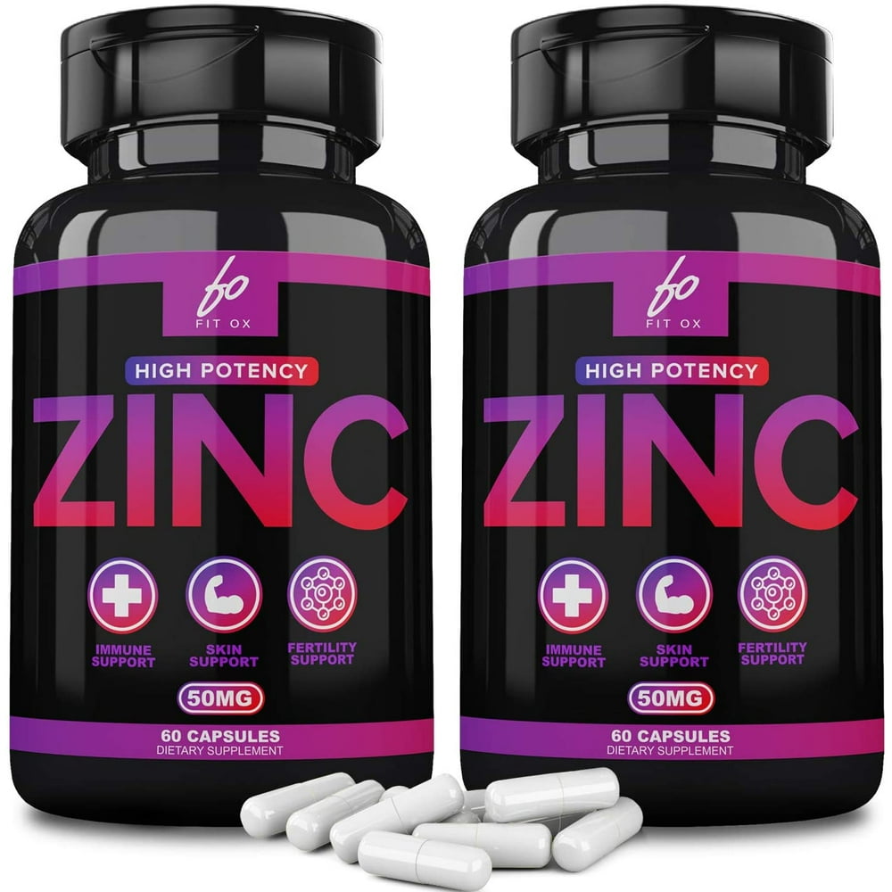 Pure Zinc Supplement Vitamin Pills Capsules 50mg Oxide for Adults Kids