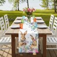 thumbnail image 4 of Table Runners 70 Inches Long Dress Scarves, Bunny Easter Farmhouse Coffee/Dining/Kitchen Table Decor, Holiday Table Runner, Spring Floral Eggs Eucalyptus Leaves Weeping 13x70 Inch, 4 of 9