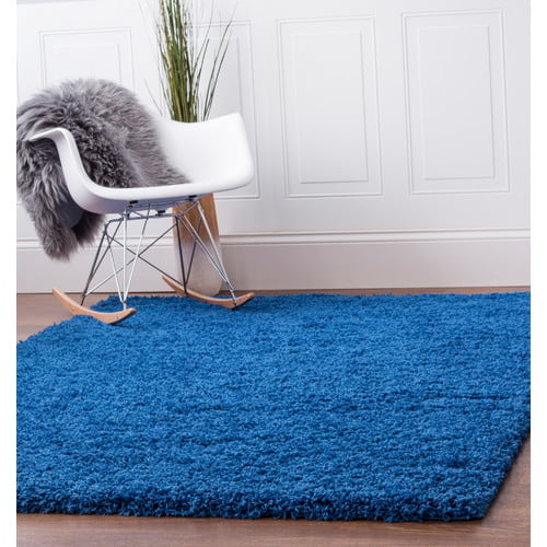 Super Area Rugs Cozy Plush Solid Blue, Solid Blue Rug