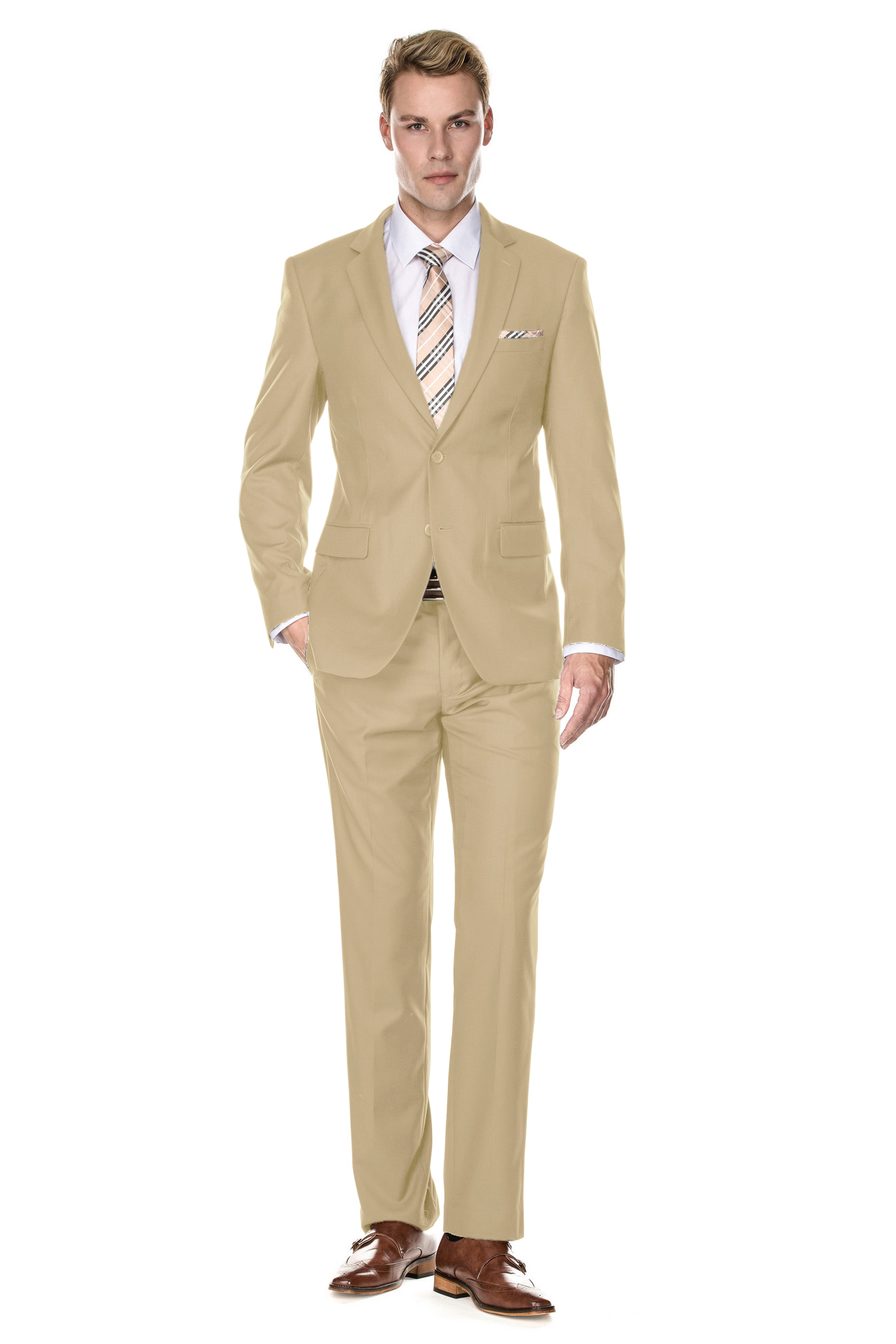 tan suit coat