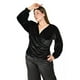 thumbnail image 1 of Blusa de terciopelo cruzada Roman Fashion /Tallas Extras, 734 (Negro) negro 40, 1 of 6