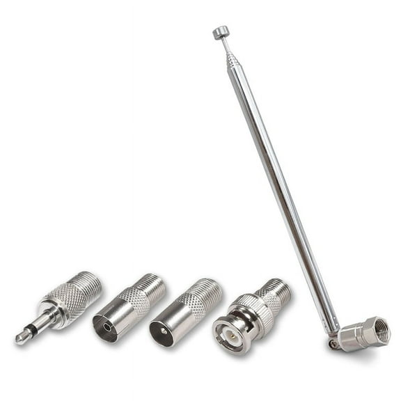 1set Rod Antenna 3.5mm Adapter FM Radio Antenna Replacement Telescopic F Type Male Plug Connector AV Stereo Receiver