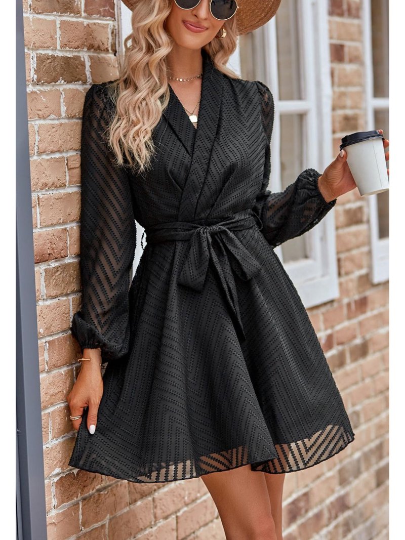 Chevron Pattern Shawl Collar Dress, Black, Large - Walmart.com Chevron Pattern Shawl Collar Dress, Black, Large - Walmart.com