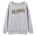 thumbnail image 3 of Fall Sweatshirts for Women 2025 Long Sleeve One Shoulder Grey Letter Graphic Oversized Sweatshirt Pullover Tops, 3 of 4