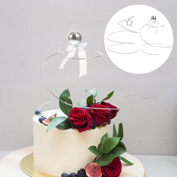 KALLORY Cake Decorating Supplies Iron Wire Spiral Ornaments 2Pcs