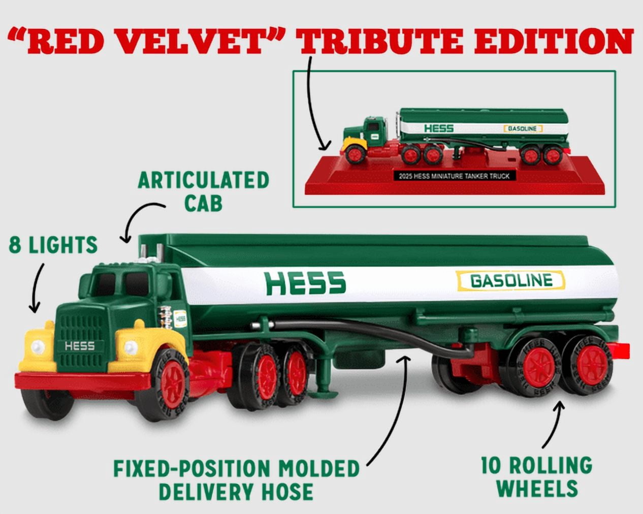 Hess 2025 Mini Collection 5 in 1 Toy Set - Truck with Helicopter, Tanker, Truck with Dragster
