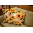 thumbnail image 6 of Set of 2 a Pattern Yellow Sunflowers a Watercolor Background Vintage Style Floral Repeat Print Throw Pillow Covers 18X18 Inch Decorative Pillow Cases for Couch Bedroom Living Room, 6 of 6