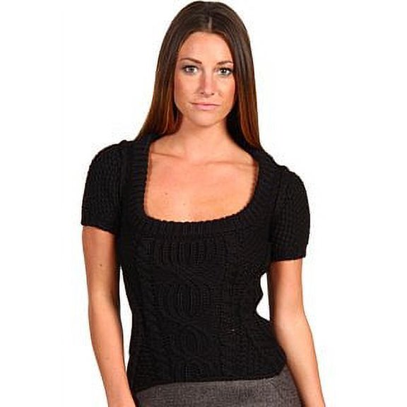 DSQUARED Womens Knitted Wool Sweater Pullover (Large, Black)