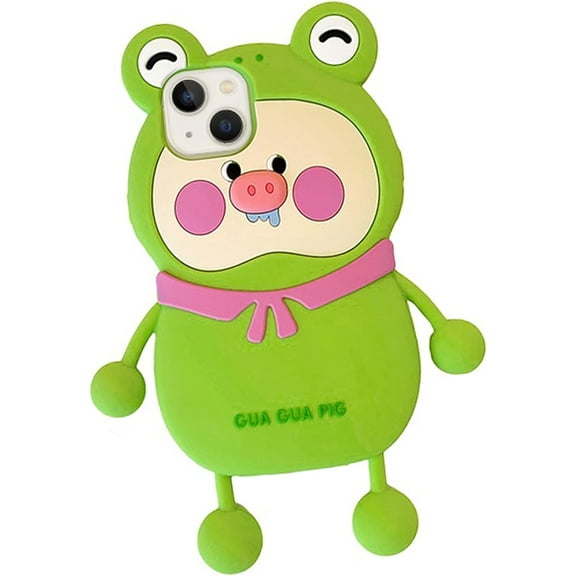 Cute Case for iPhone 11 Kawaii 3D Cartoon Pig Cartoon Soft Silicone Creative Fun Cover Soft Women Girls Slim Fit Anti-Drop Protective Case for iPhone 11 (Frog Clothes Pig)