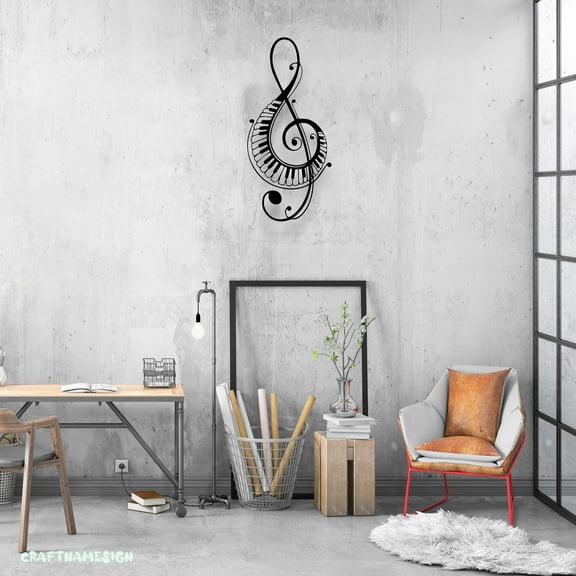 Craftnamesign Musical Note Metal Wall Art LED Light, Music Name Sign, Music Room Decor