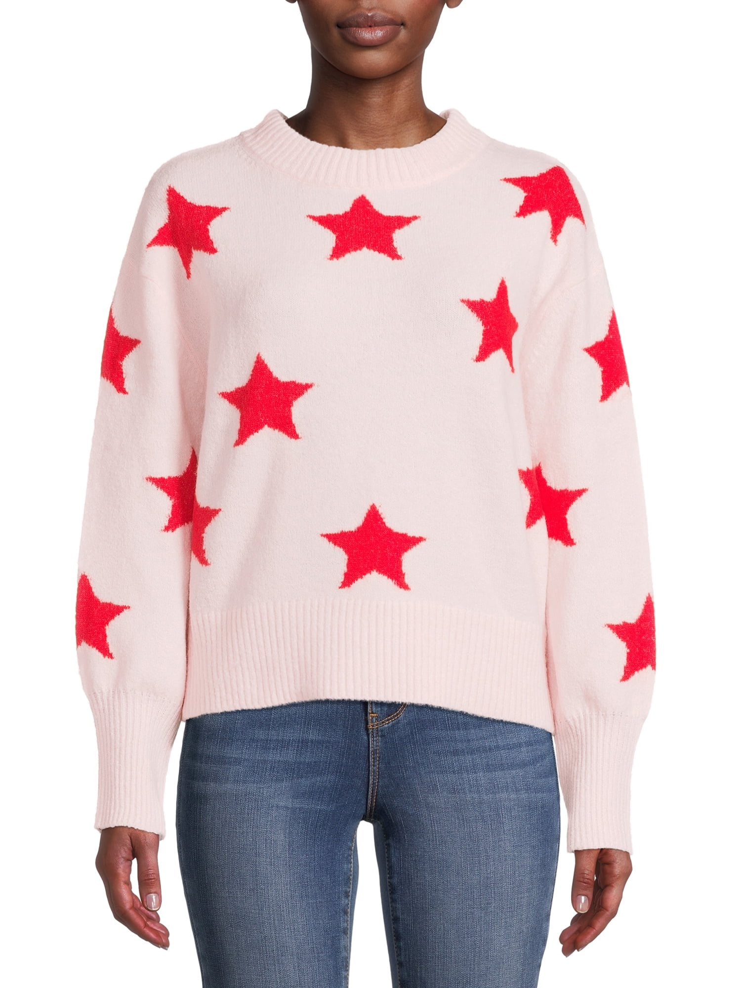 Heart N Crush Women's All Over Stars Pullover Sweater