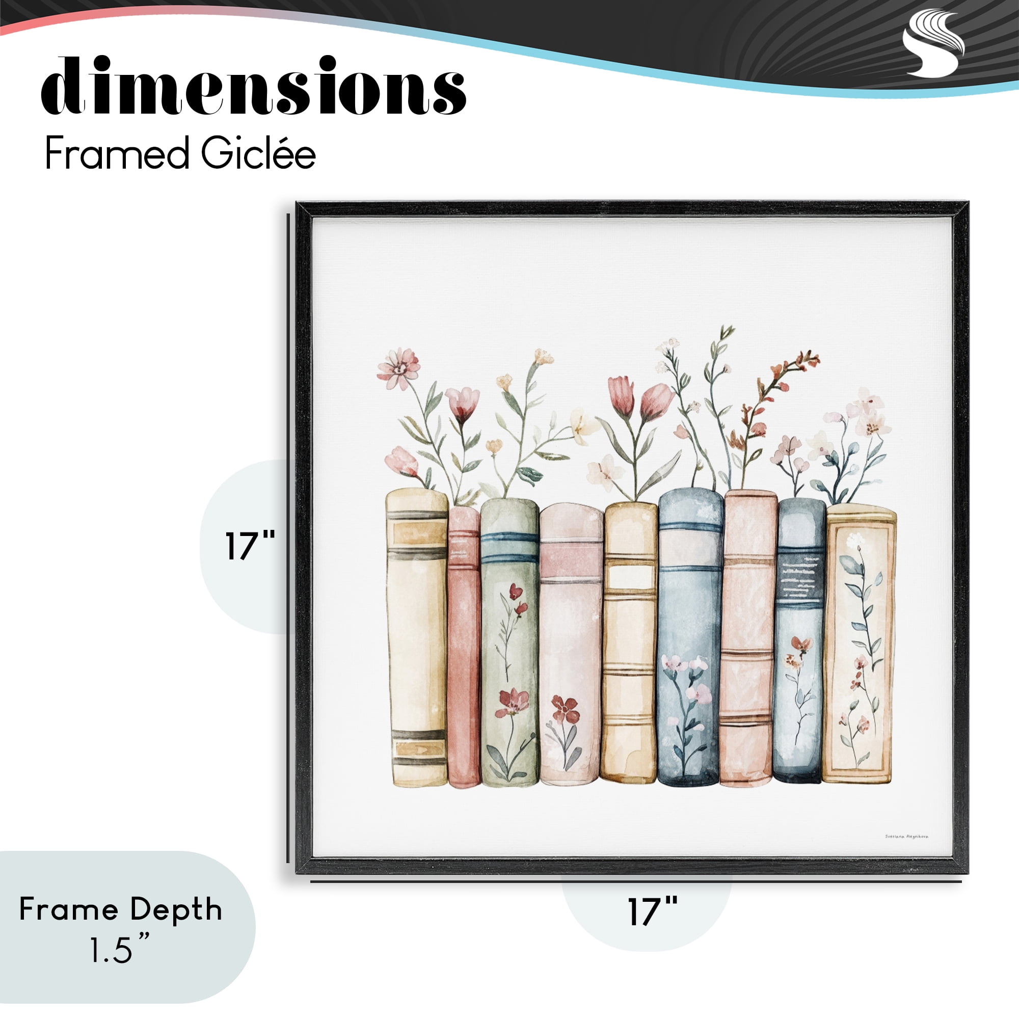 Stupell Industries Words That Blossom Black Framed Giclee Art, design by Svetlana Aleynikova