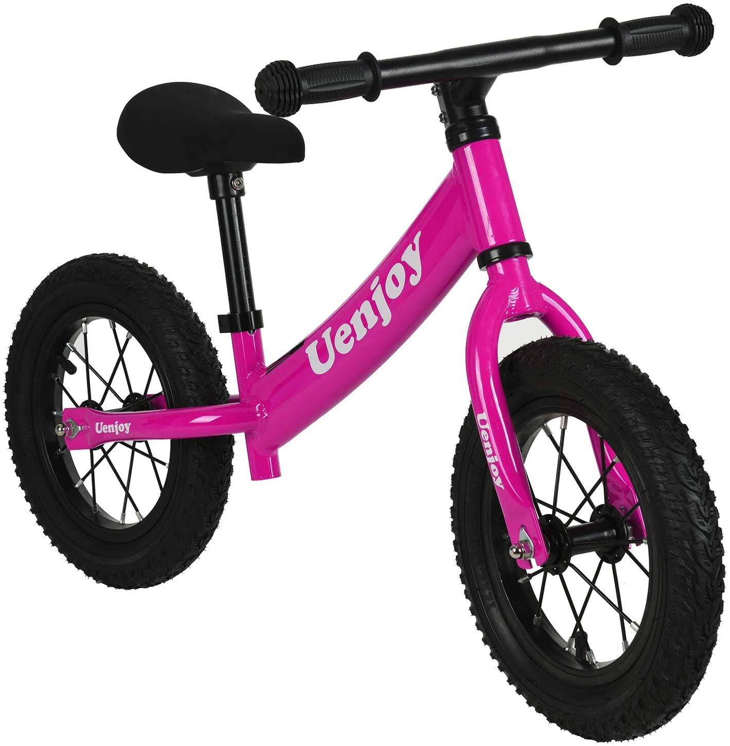 Uenjoy Kids Balance Bike Pink No-Pedal Child Training Bicycle w/Adjustable Seat 