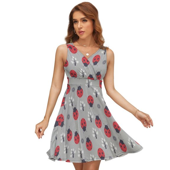 Ladybug Plant Sundress Sleeveless Dress Summer Women Clothes Dress for Women Dresses