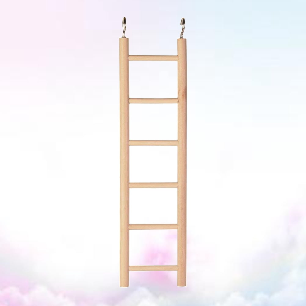 LOLIPPYY Parakeet Climbing Rope Ladder Wooden Beige Intelligence Development 1Pack