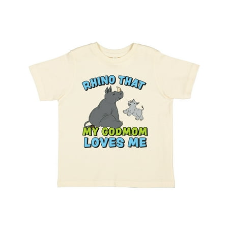 

Inktastic Cute Rhinos-Rhino That My Godmom Loves Me Gift Toddler Boy or Toddler Girl T-Shirt