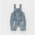thumbnail image 2 of FYDUU Toddler Boy Girl Denim Overalls Kids Sleevless Jumpsuits Bib Overalls Adjustable Straps Denim Pants Soft Stretchy Jeans Jumpsuit 4-5 Years, 2 of 6