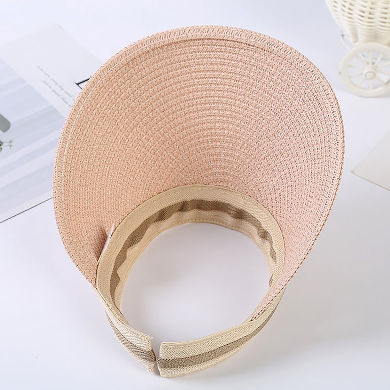 UPF50+ Wide Brim Visor Hats for Women, Straw Beach Sun Hat  display picture 1