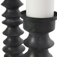 thumbnail image 4 of DecMode 2 Candle Black Metal Turned Style Candle Holder with Brown Wood Bases, Set of 2, 4 of 10