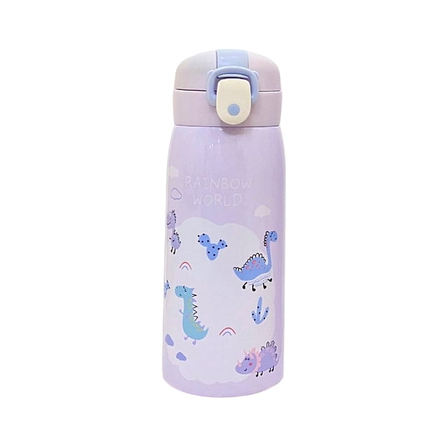 Cateissary Frasco de vacío Botella térmica de dibujos animados Taza aislada de acero inoxidable Tazas de aislamiento de gran capacidad para viajes Oficina Suministros térmicos Violeta 350ml Cateissary HA071550-08