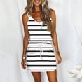 thumbnail image 4 of Antinious Women Comfortable Camis Sleeveless V-Neck Elastic Print Casual Spaghetti Straps Beach Dress, 4 of 5