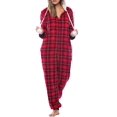thumbnail image 1 of Diconna Pyjamas de Noël pour Femmes Pyjama à Manches Longues Zip en Polaire à Capuche Hiver Vêtements de Nuit, 1 of 4