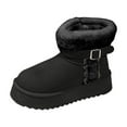 thumbnail image 6 of Women's Casual Platform Thick Soled Short Tube Height Enhancing Warm Velvet Boots Black 7, 6 of 7