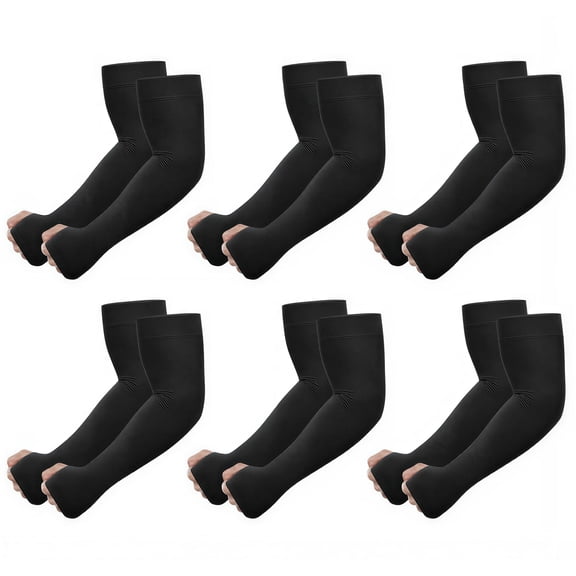 6 Pairs UPF 50 Sun Protection Cooling Arm Sleeves for Men & Women, Sports Compression Sleeves for Golf Outdoor Work