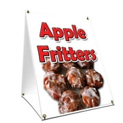 A-frame Sidewalk Apple Fritters Sign With Graphics On Each Side | 18" X 24" Print Size