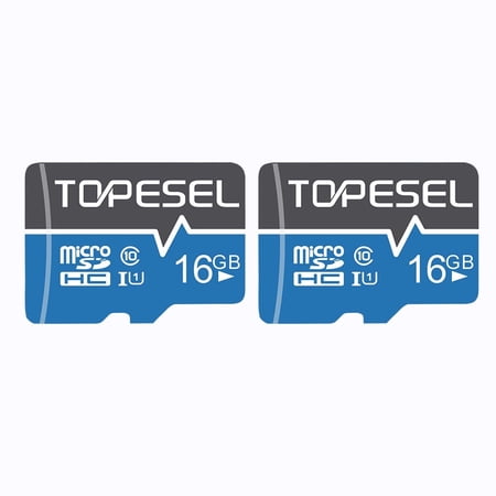 2 Pack 16Gb Micro SD Card with Adapter Topesel Class 10 UHS-I High Speed TF Card Memory Card for Nintendo Switch Phone Camera Blue