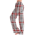 thumbnail image 5 of Diufon Pajama Pants for Women Soft Cotton Wide Leg Loose Long Sleep Plaid Pants Casual Home Bottoms Trousers, 5 of 7