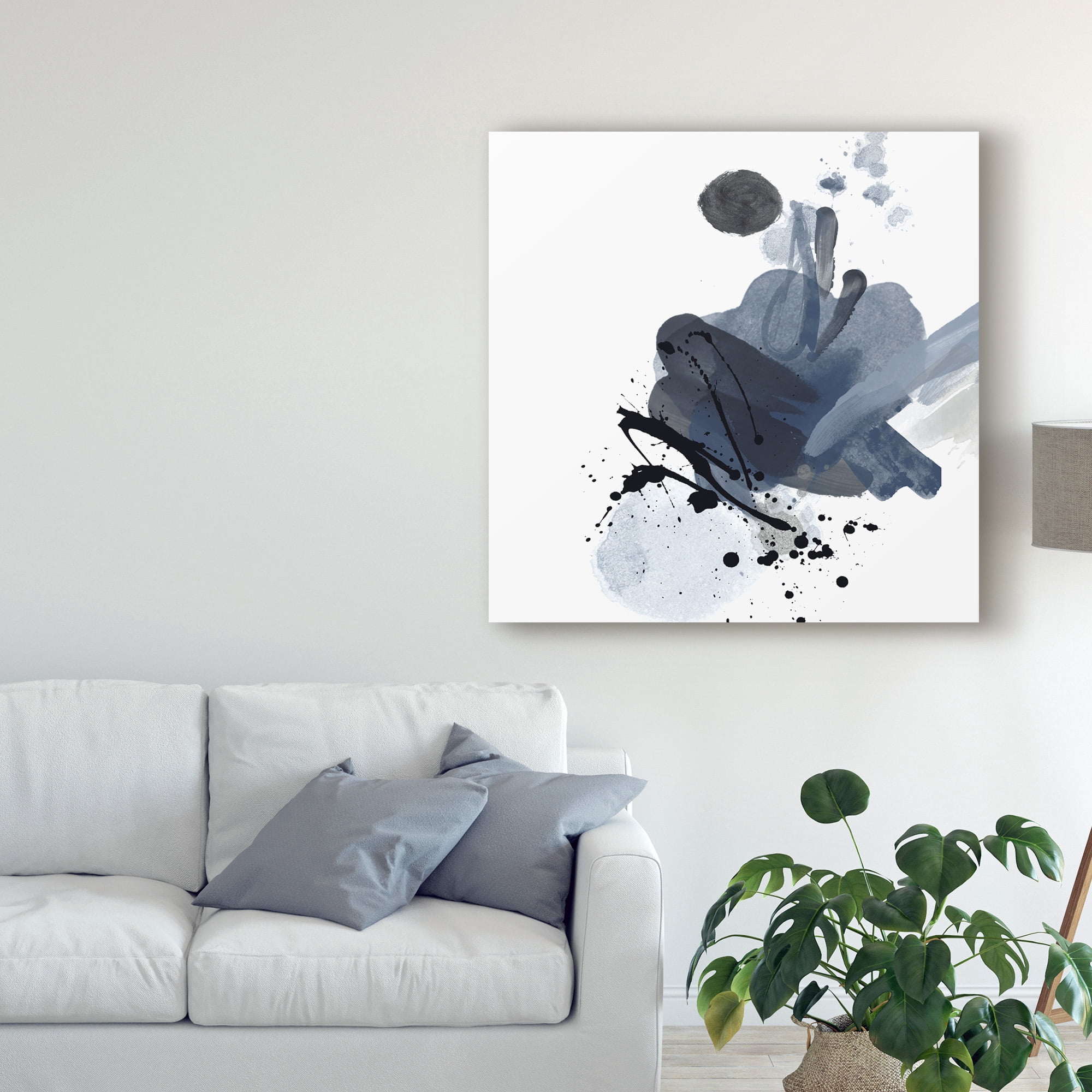Trademark Fine Art 'Blue & Black Splash I' Canvas Art by Irena Orlov