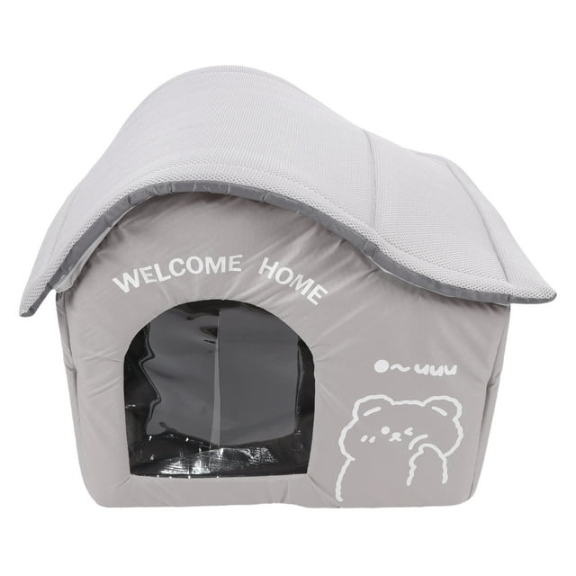 Maison Rafraîchissante pour Animaux, Maison Pliable pour Chat et Chien pour Extérieur Intérieur avec 3 Boîtes de Rangement pour Glace, Résistant aux Intempéries et à Assembler, Confort Amélioré par Temps Chaud