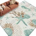 thumbnail image 2 of 6'x9' Area Rugs, Coastal Starfish Indoor Outdoor Area Rug for Living Room Bedroom, Farmhouse Nautical Seahorse Conch Washable Bathroom Rugs Kitchen Floor Carpet Mats Home Decor Aesthetic, 2 of 8