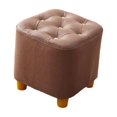 thumbnail image 3 of Taburete cuadrado pequeño para cambiar zapatos, reposapiés, taburete de ocio, taburete decorativo, silla, reposapiés para sala de juegos y hogar Marrón, 3 of 8