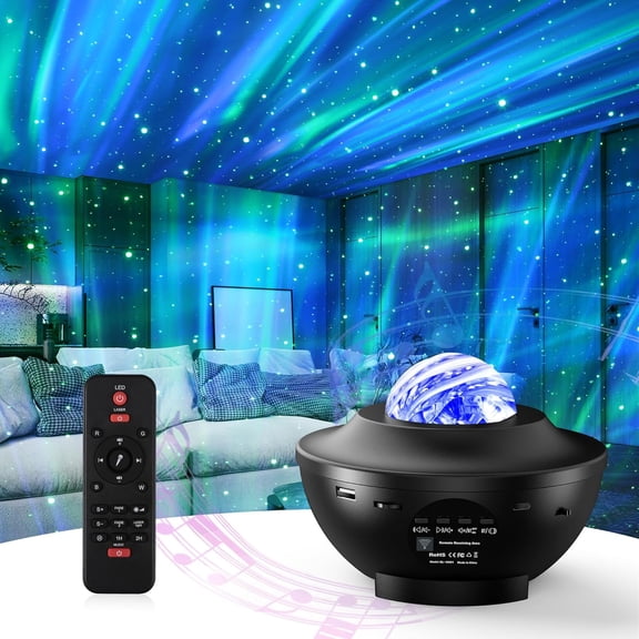 itayak Northern Lights Projector, Aurora Star Galaxy Projector Night Light for Bedroom/Ceiling/Party with Bluetooth Speaker, Soothing Mood Northern Light Lamp for Kids, Adults, Gift Idea
