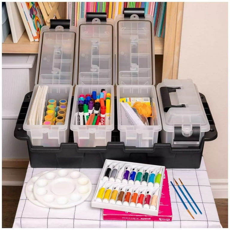Greenmade Black/Clear Storage Box Set 7.5 in. H X 11.65 in. W X 24