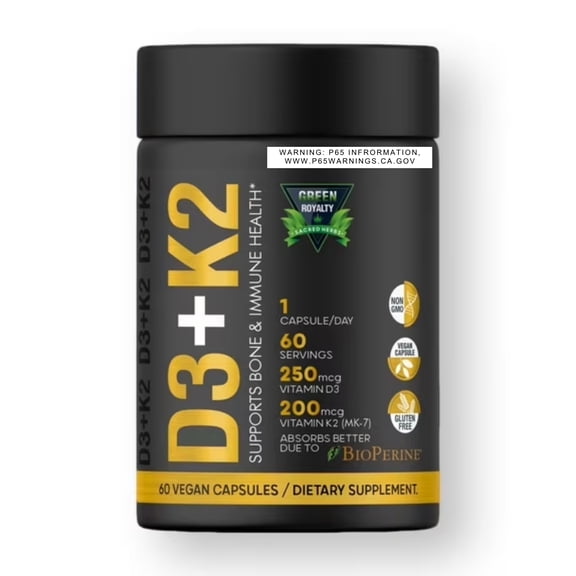 Vitamin D3 10000 IU   K2 200mcg Soft-Gels | 2-in-1 D3 K2|  Supplement for Immune, Heart, Joint, Teeth & Bone Health - 60 Easy-to-Swallow Capsules