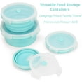 thumbnail image 3 of Silicone Collapsible Food Storage Containers/Storage Bowls with Lids – Set of 4 Round Silicone Lunch Containers – Microwave and Freezer Food Containers (Blue), 3 of 9