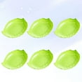 thumbnail image 3 of Mobutofu 6Pcs Green Leaf Shape Plastic Fruit Plate Easy to Clean Creative Tray for Kitchen Use, 3 of 8