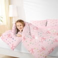 thumbnail image 4 of Erosebridal Cute Pink Bowknot 7 Pieces Bedding Comforter Set For Girl Kids,Colorful Kawaii Geometric Rhombus Full Bedding Set,Reversible pink, 4 of 7