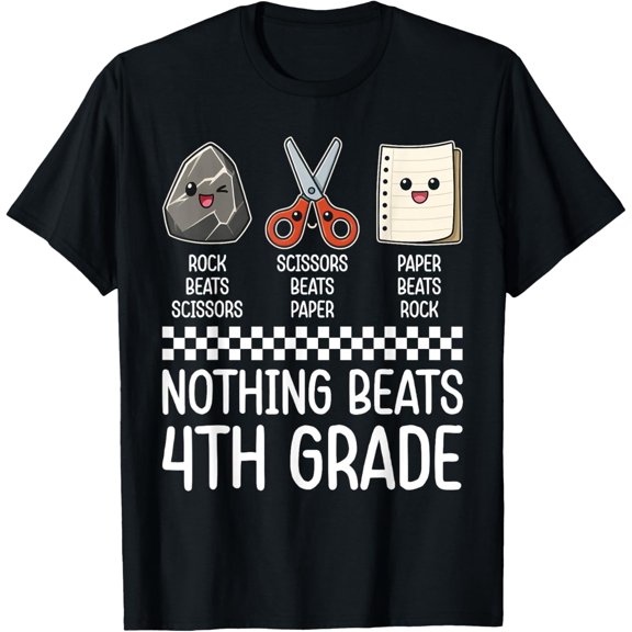 Nothing Beats 4th Grade Funny Back to School Adult Teachers Kids Boys Girls T-shirt