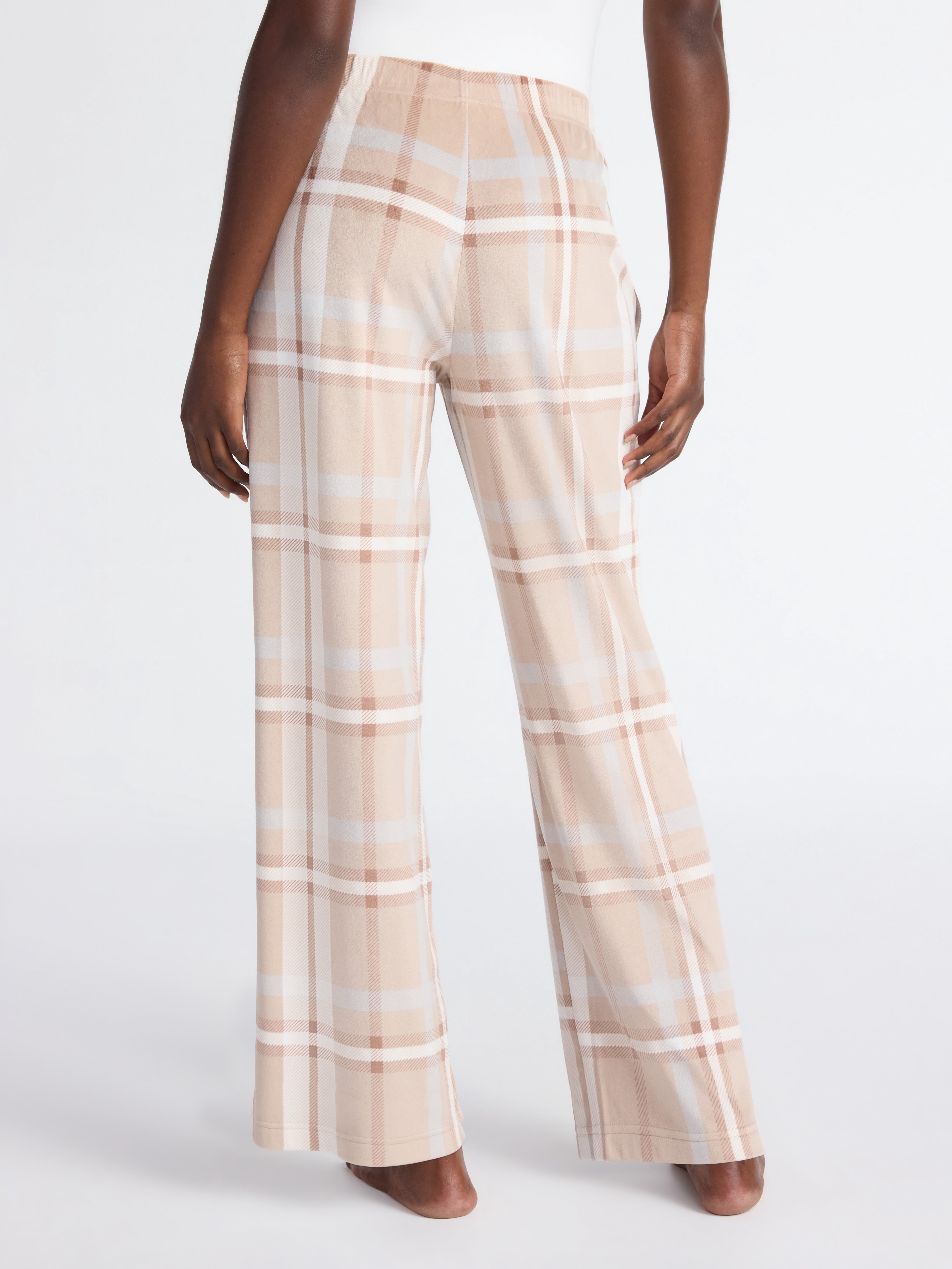 Joyspun Women's Velour Wide-Leg Sleep Pants, Size XS-3X